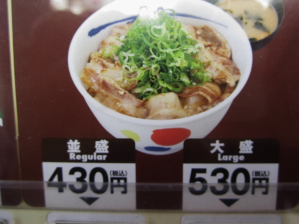 Sample of noodle soup you can order from vending machine.
